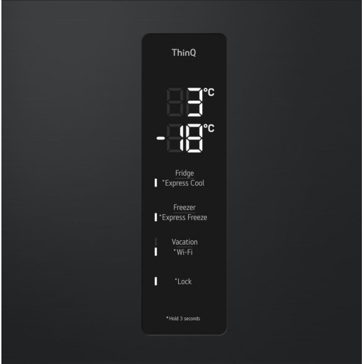   GR-B459FQFW.AEPQMER Bottom-Freezer 186x59.5x68.2 344 LT NF Inverter Display Black                                         