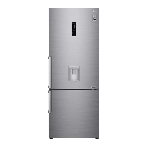    GC-GR-F589BLCM.APZQMER Bottom-Freezer 185x70x74 446 LT NF Inverter Dislpay Ice Dispenser Silver