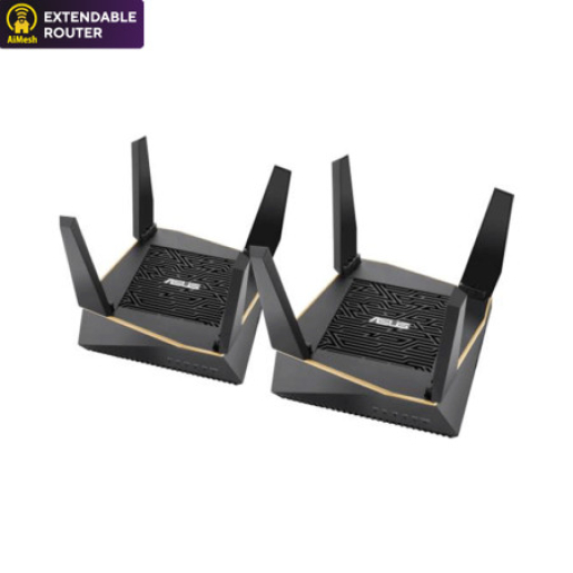 Asus RT-AX92U(2-PK) 2 Pack Performance Mesh Tri-Band 802.11 AX6100 Wi-Fi Route