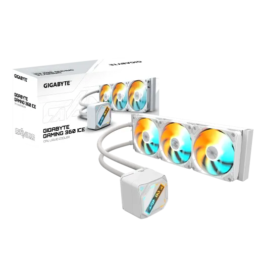 Gigabyte GAMING 360 ICE ARGB CPU Liquid Universal Cooler - White