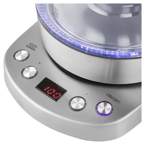 Sencor SWK 1080SS Electric Kettle, Volume 1l, 60-70-80-90-100 °C, Central 360° Strix connector, Power 2200 W, 880gr