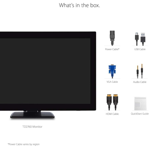 ViewSonic TD2760 27 Inch 1080p 10-Point Multi Touch Screen Monitor with Advanced Ergonomics RS232 HDMI and DisplayPort