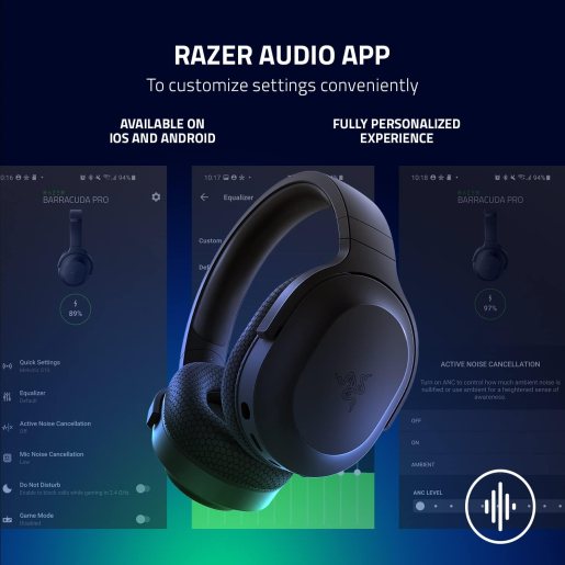 Razer Gaming Headset Barracuda X, 7.1, mini-jack/USB-A/BT/WL, 1.5m, black