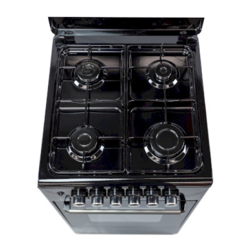 Oz OE 5040 BL / OSE50X50B4 Coocker, 4Gas, Oven-Electric, 50x50x85, Black, Top metal