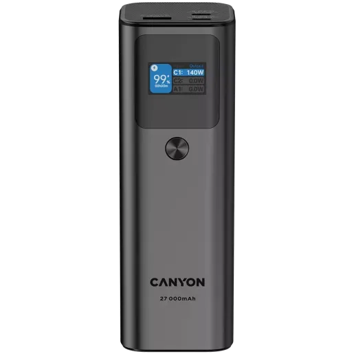  CANYON power bank 27000 mAh 97.2Wh PD140W QC 3.0 Dark Grey