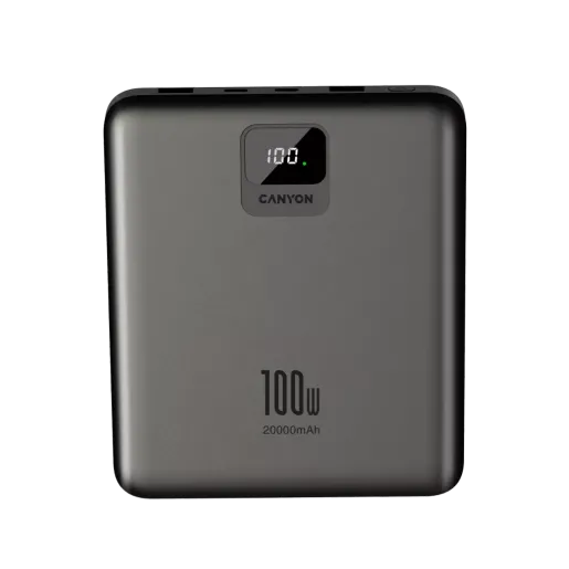  CANYON power bank PB-2008 LED FLAT 20000 mAh PD100W QC3.0 Dark Grey