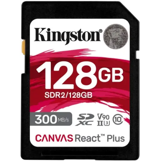 Kingston 128GB SDXC Canvas React Plus UHS-II 300R/260W U3 V90 (SDR2/128GB)