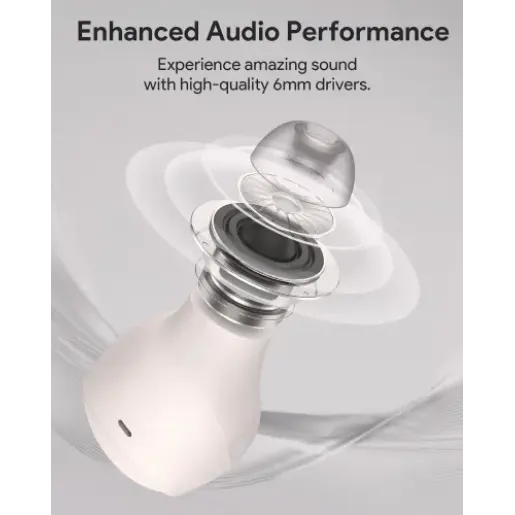 Aukey EP-M3A Move Vibe Wireless Earbuds White
