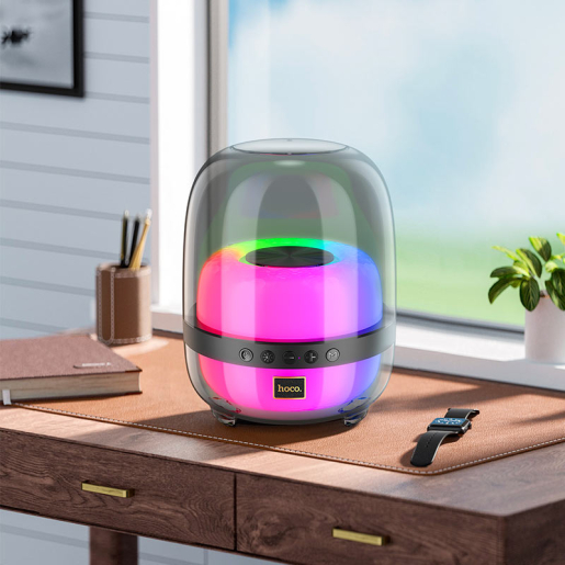Hoco BS58 Crystal colorful luminous portable speaker Magic black night              