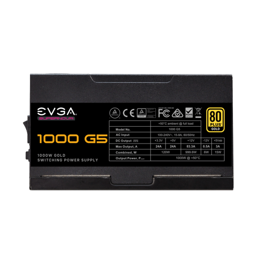 EVGA SuperNOVA 1000 G5, 80 Plus Gold - 1000W, Fully Modular