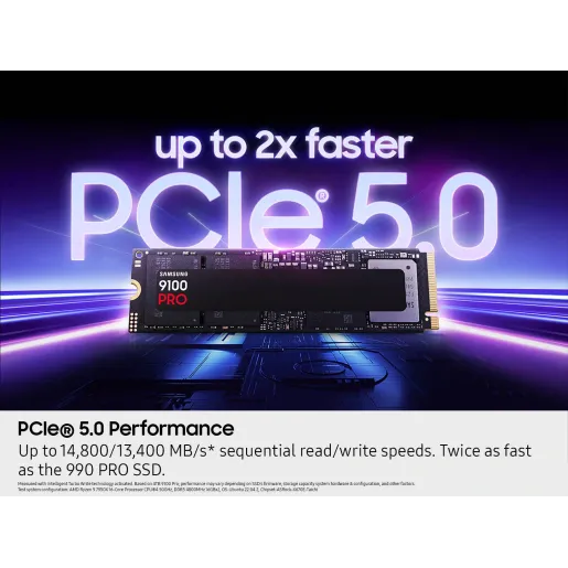 Samsung SSD 9100 PRO 4TB - PCIe 5.0 - 14,700MB/s, Best for AI Computing, Gaming, and Heavy Duty Workstations