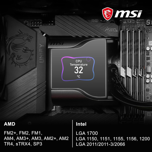 MSI MEG CORELIQUID S360 AIO CPU Liquid Cooler - 2.4" IPS Display