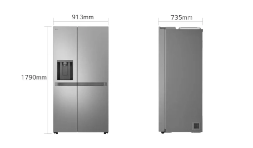 LG GR-L257KLKW.APYQMER Side-by-Side - 179x91.3x73.5 625 LT NF Inverter Dispenser Silver 