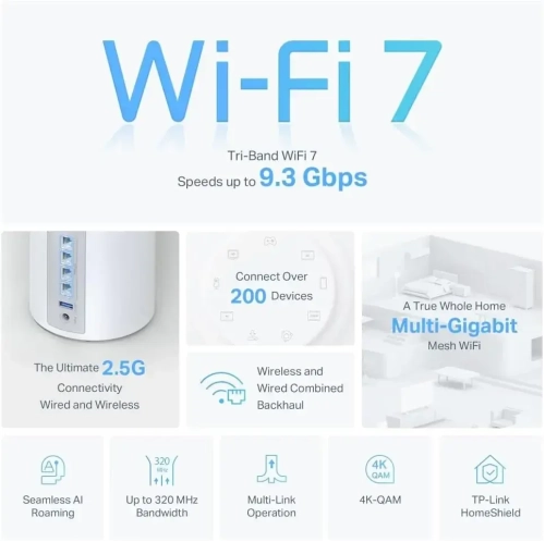  TP-link Deco BE65 (3-PACK) BE9300 Whole Home Mesh Wi-Fi 7 Unit