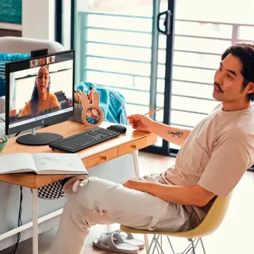 HP All-in-One Desktop PC | RYZEN 5-7520U | 16GB | 512GB | UMA | 23.8 FHD | FreeDos| Jet Black Maokong24A 