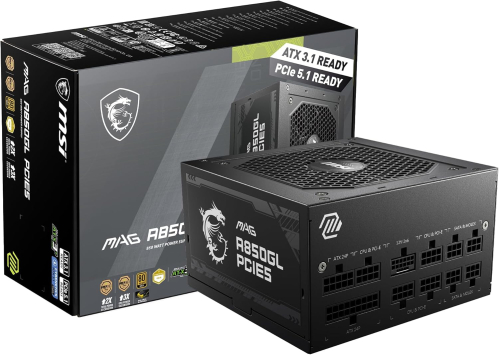 MSI MAG A850GL 850W 80+ Gold - PCIE 5.1 & ATX 3.1 Gaming Power Supply - Full Modular