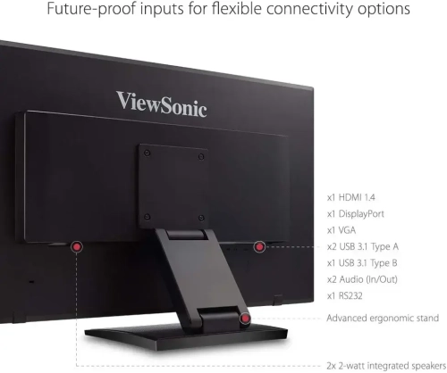 ViewSonic TD2760 27 Inch 1080p 10-Point Multi Touch Screen Monitor with Advanced Ergonomics RS232 HDMI and DisplayPort