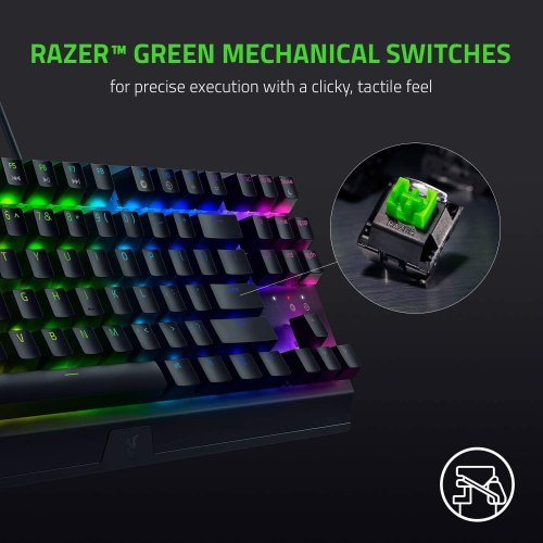 Razer BlackWidow V3 TKL Green Switch USB US RGB Black