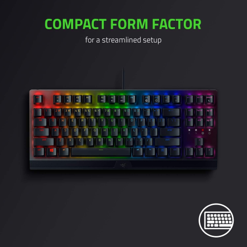 Razer BlackWidow V3 TKL Green Switch USB US RGB Black