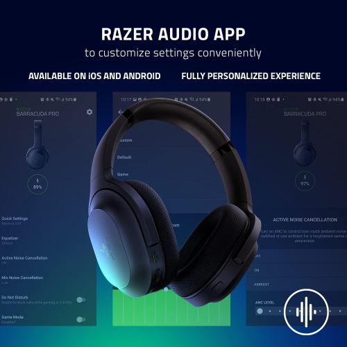 Razer Headset Barracuda Pro ANC 7.1 BT/WL Black