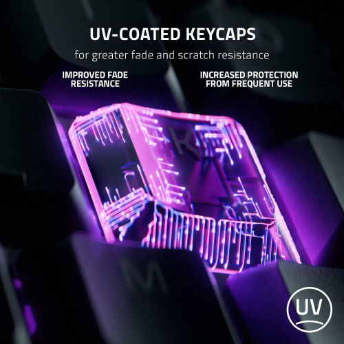 Razer Keyboard mechanical Ornata V3 104key, Mecha-Membrane Switch, USB-A, EN/RU, RGB, black