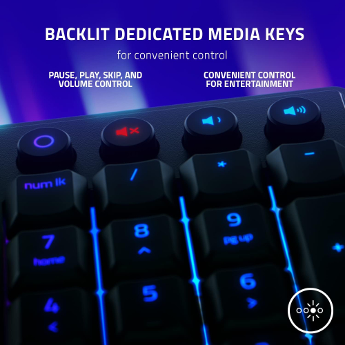 Razer Keyboard mechanical Ornata V3 104key, Mecha-Membrane Switch, USB-A, EN/RU, RGB, black