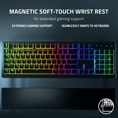 Razer Keyboard mechanical Ornata V3 104key, Mecha-Membrane Switch, USB-A, EN/RU, RGB, black