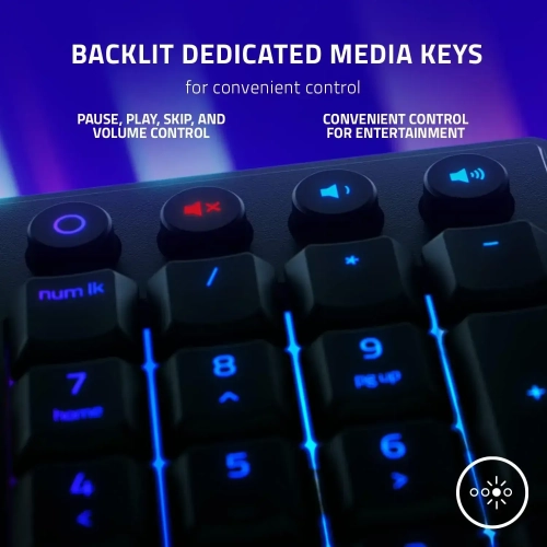 Razer Keyboard membrane Ornata V3 X 104key, USB-A, EN/RU, RGB, black