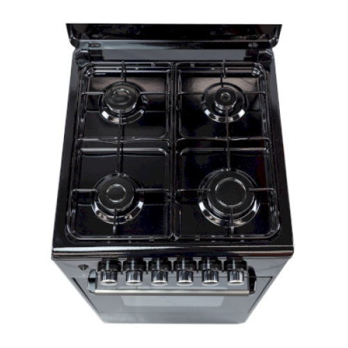 Oz OE 5040 BL / OSE50X50B4 Coocker, 4Gas, Oven-Electric, 50x50x85, Black, Top metal