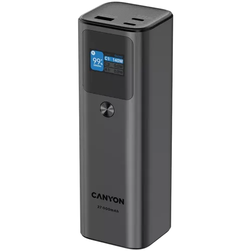  CANYON power bank 27000 mAh 97.2Wh PD140W QC 3.0 Dark Grey