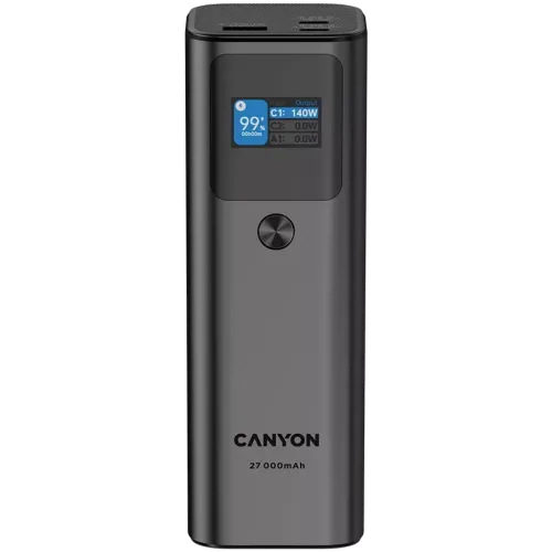  CANYON power bank 27000 mAh 97.2Wh PD140W QC 3.0 Dark Grey
