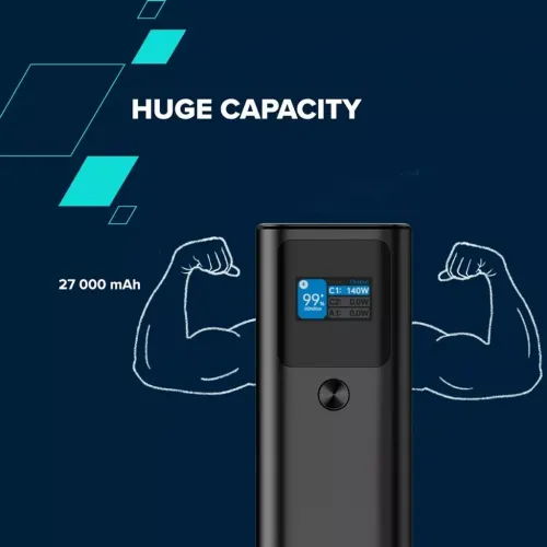  CANYON power bank 27000 mAh 97.2Wh PD140W QC 3.0 Dark Grey