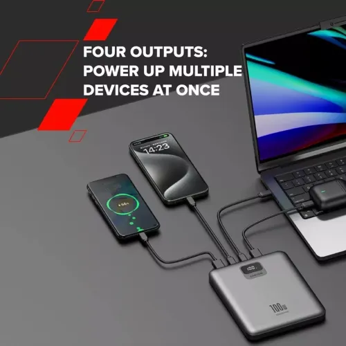  CANYON power bank PB-2008 LED FLAT 20000 mAh PD100W QC3.0 Dark Grey