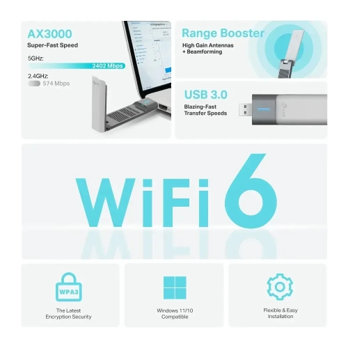 TP-Link ARCHER TX50UH AX3000 High Gain Wireless USB Adapter