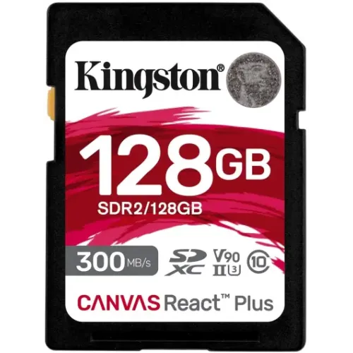 Kingston 128GB SDXC Canvas React Plus UHS-II 300R/260W U3 V90 (SDR2/128GB)