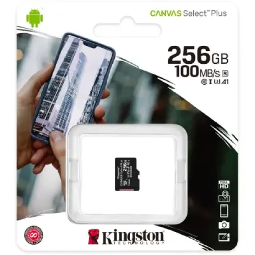 Kingston 256GB microSDXC Canvas Select Plus 100R A1 C10 Card (Single pack w/o adapter)