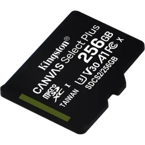 Kingston 256GB microSDXC Canvas Select Plus 100R A1 C10 Card (Single pack w/o adapter)