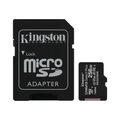 Kingston 256GB microSDXC Canvas Select Plus 100R A1 C10 Card + Adapter