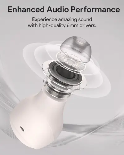 Aukey EP-M3A Move Vibe Wireless Earbuds White