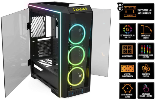 GAMDIAS RGB Gaming Mid-Tower 