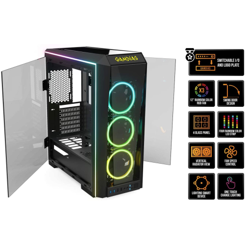 GAMDIAS RGB Gaming Mid-Tower 