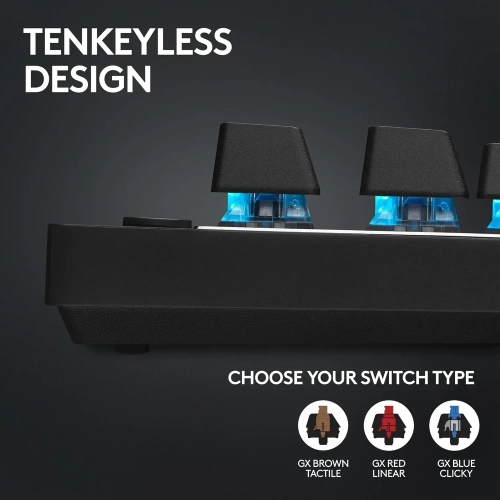 LOGITECH G PRO X TKL LIGHTSPEED Gaming Keyboard - BLACK - US INT'L - 2.4GHZ/BT - EMEA28-935 - TACTILE