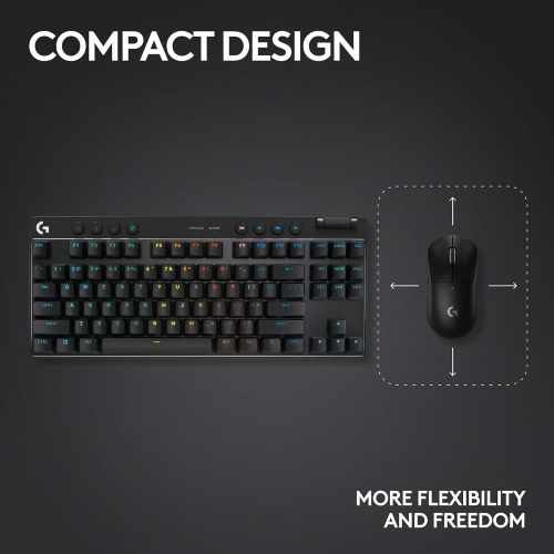 LOGITECH G PRO X TKL LIGHTSPEED Gaming Keyboard - BLACK - US INT'L - 2.4GHZ/BT - EMEA28-935 - TACTILE