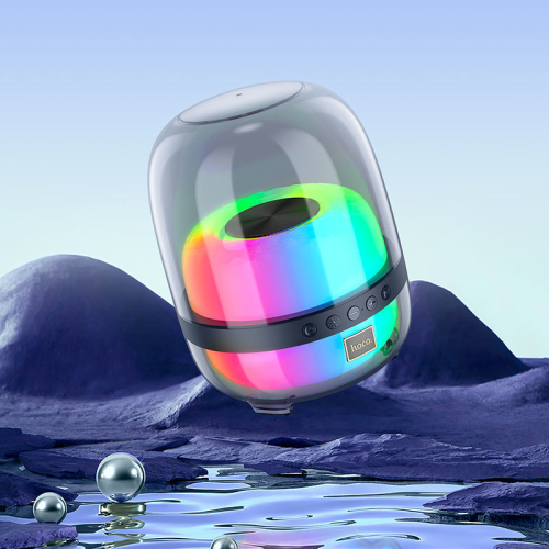 Hoco BS58 Crystal colorful luminous portable speaker Magic black night              