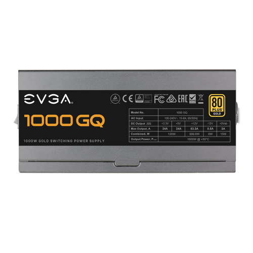 EVGA 1000 GQ, 80+ GOLD - 1000W Semi Modular Power Supply