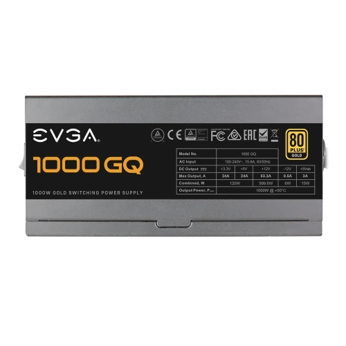 EVGA 1000 GQ, 80+ GOLD - 1000W Semi Modular Power Supply