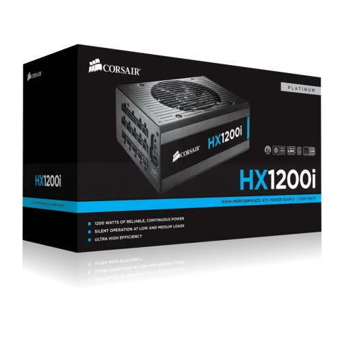 Corsair HXi Series, HX1200i, 1200 Watt, 80+ Platinum Certified, Fully Modular