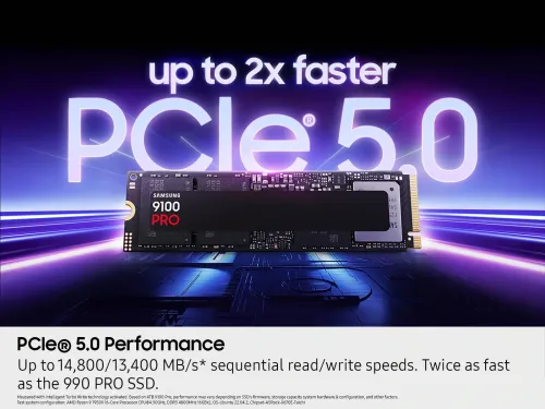 Samsung SSD 9100 PRO 4TB - PCIe 5.0 - 14,700MB/s, Best for AI Computing, Gaming, and Heavy Duty Workstations