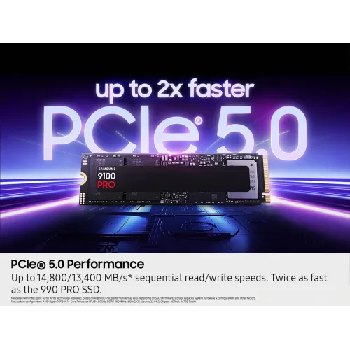 Samsung SSD 9100 PRO 4TB - PCIe 5.0 - 14,700MB/s, Best for AI Computing, Gaming, and Heavy Duty Workstations