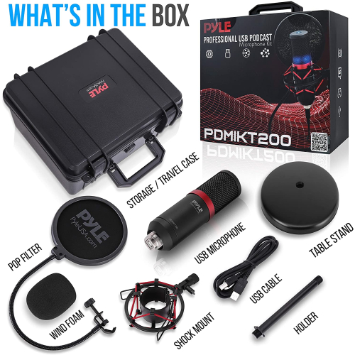 Pyle USB Microphone Podcast Recording Kit